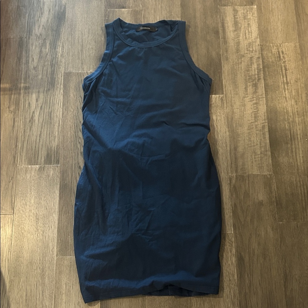 Chic Navy Sleeveless Mini Dress